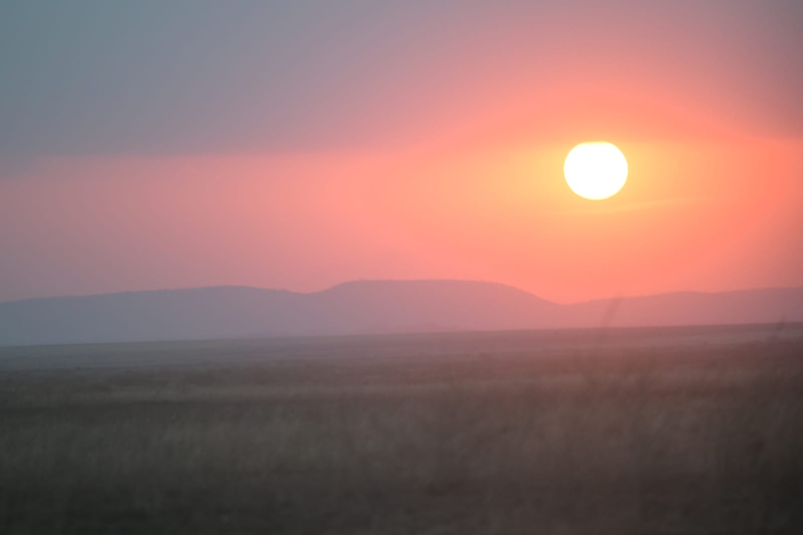 車の故障を経て到着したセレンゲティの夕暮れ。この後キャンプへ向かった
